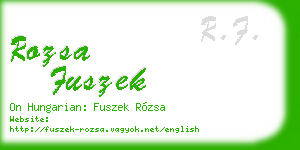 rozsa fuszek business card